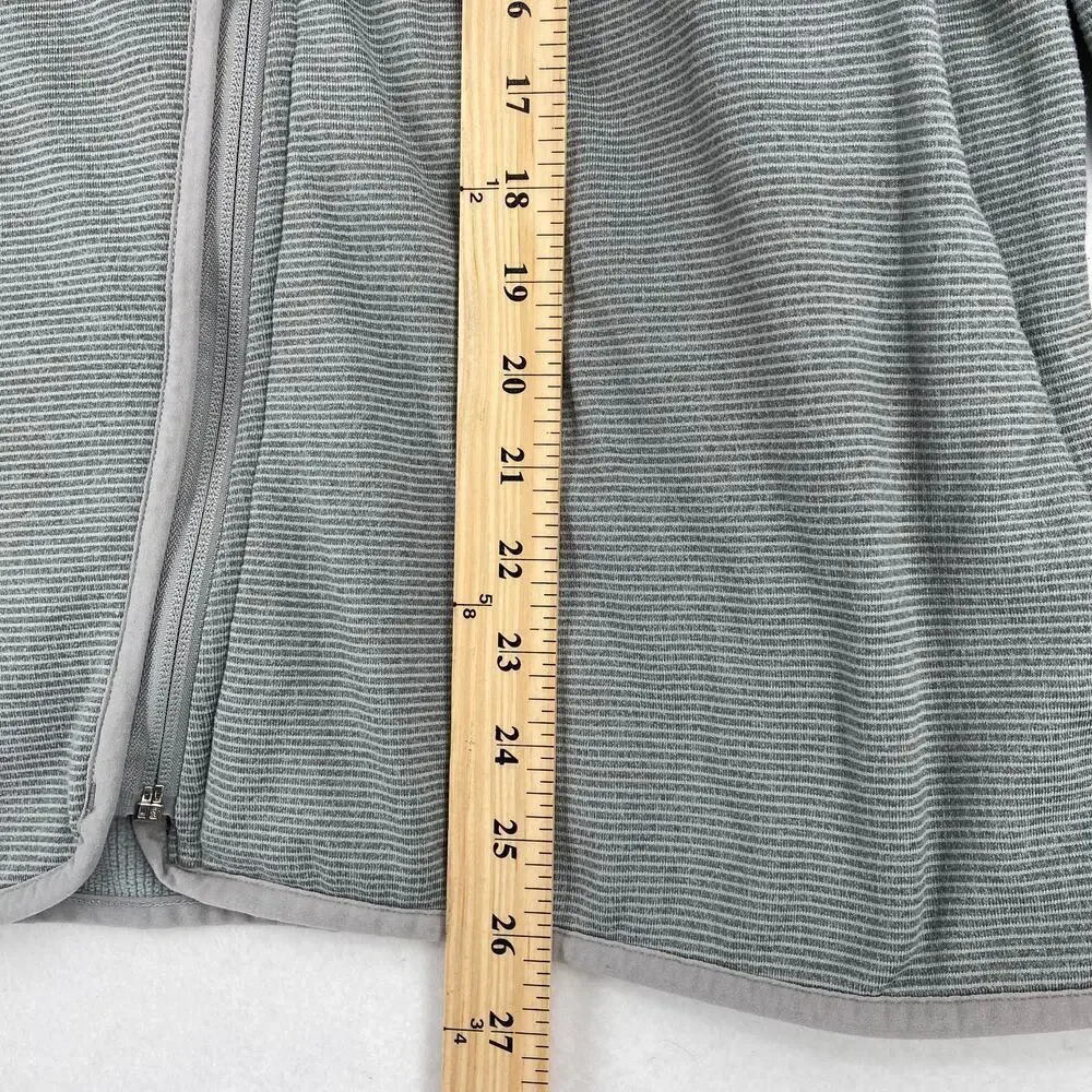 Vineyard Vines Jacket Womens Size L Gray Green Stripe Full Zip Asymmetric Zip